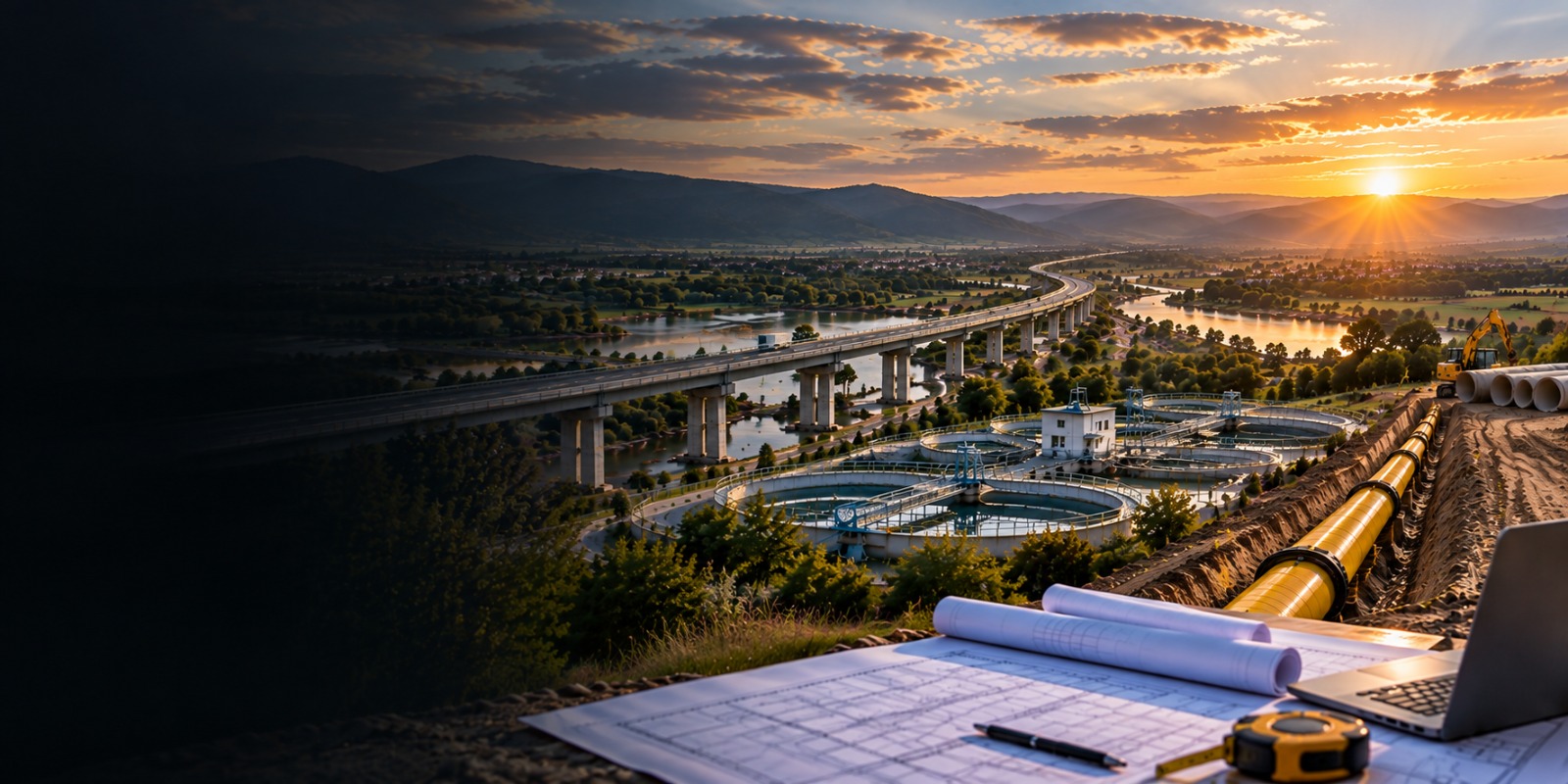 Proiecte de infrastructură: viaduct, utilități și planuri tehnice